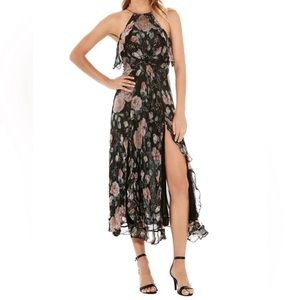 Zimmermann Master Flute Silk Floral Metallic Maxi Dress